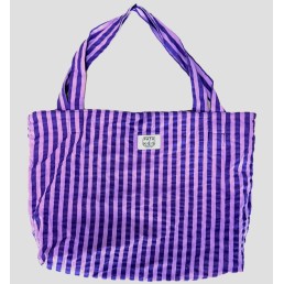 sac cabas réversible violet mauve ligné