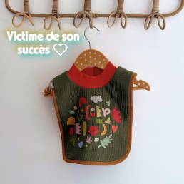 bavoir à enfiler kaki pop color