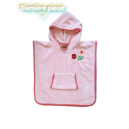 poncho éponge rose brodée