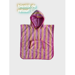 poncho eponge rayé rose