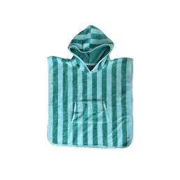 poncho éponge rayé vert