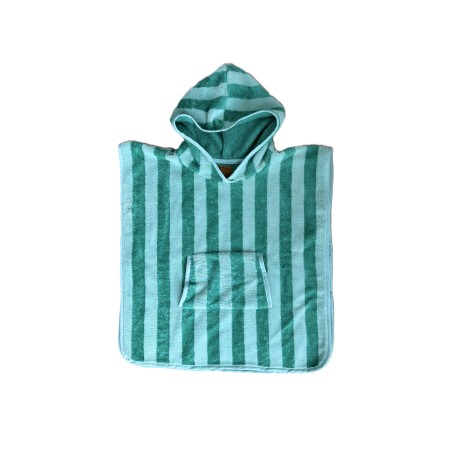 poncho éponge rayé vert